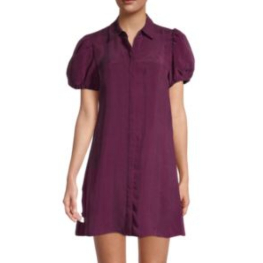 Alice + Olivia Jem Cupro Solid-Colored Shirtdress - image 1